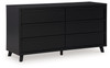 Danziar - Six Drawer Dresser - Black