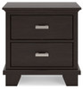 Covetown - Two Drawer Night Stand - Dark Brown