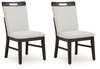 Neymorton - Dining Upholstered Side Chair (Set of 2) - Light Gray / Brown