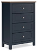 Landocken - Four Drawer Chest - Brown / Blue