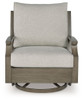 Rainier Ranch - Swivel Glider Chair With Cushion - Brown / Beige