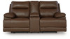 Vonryan - Power Reclining Loveseat With Console / Adj Headrest - Tobacco