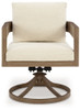 Serene Bay - Swivel Chair With Cushion (Set of 2) - Dark Brown / White