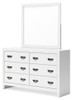 Binterglen - Dresser And Mirror - White