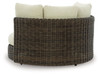 Kimora - Swivel Lounge Chair With Cushion - Beige / Dark Brown