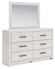 Cayboni - Dresser And Mirror - Whitewash