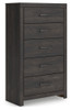 Hollivern - Five Drawer Chest - Dark Gray