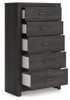 Hollivern - Five Drawer Chest - Dark Gray