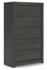 Fraluna - Five Drawer Chest - Charcoal