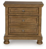Feddinger - Two Drawer Night Stand - Medium Brown
