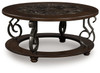 Frallyn - Round Cocktail Table - Dark Brown
