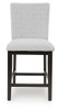 Neymorton - Upholstered Barstool (Set of 2) - Dark Grayish Brown