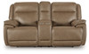 Glencroft - Power Reclining Loveseat With Console / Adjustable Headrest - Sahara