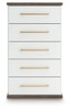 Kendanport - Five Drawer Chest - Brown / White