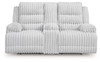 Rhines Falls - Double Reclining Power Loveseat With Console - Alloy