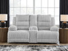 Rhines Falls - Double Reclining Power Loveseat With Console - Alloy