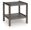 Kallenny - Rectangular End Table - Brown / Gray