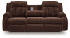Free Wake - Reclining Power Sofa With Drop Down Table - Chocolate