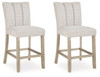 Larawyn - Upholstered Barstool (Set of 2) - Bisque