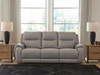 Real Moments - Power Reclining Sofa With Audio Seating - Ash