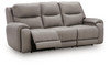Real Moments - Power Reclining Sofa With Audio Seating - Ash
