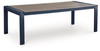 East Beach - Rectangular Dining Table With Umbrella Option - Blue