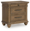 Karallin - Three Drawer Night Stand - Medium Brown