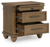 Karallin - Three Drawer Night Stand - Medium Brown