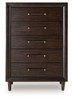 Dantenton - Five Drawer Chest - Merlot