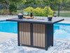East Beach - Rectangular Bar Table With Fire Pit - Blue