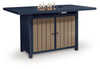 East Beach - Rectangular Bar Table With Fire Pit - Blue