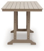 Seacliff Beach - Rectangular Counter Height Dining Table With Umbrella Option - Medium Brown