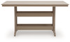 Seacliff Beach - Rectangular Counter Height Dining Table With Umbrella Option - Medium Brown
