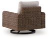 Dolan Creek - Swivel Lounge With Cushion - Gray / Brown