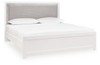 Maeling - King Upholstered Panel Bed - White
