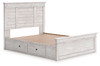 Makidern - Panel Storage Bed With 2 Under Bed Storage Units
