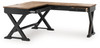 Wildenauer - 4 Pc. - Home Office Desk And Return, Swivel Desk Chair, Bookcase - Brown / Black