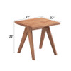 Armchair And Matching Square End Table, 2 Piece Living Room Set - Natural