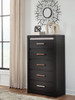 Shoralli - Five Drawer Chest - Black