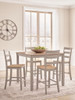Harperfeld - Dining Room Counter Table Set (Set of 5) - Natural / Gray