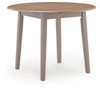 Harperfeld - Round Dining Room Drop Leaf Table - Natural / Gray