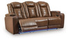 Gruaro - Power Reclining Sofa With Adjustable Headrest - Amber