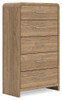 Gramburg - Five Drawer Chest - Warm Natural Brown