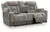 Mixed Motion - Power Reclining Loveseat With Console / Adjustable Headrest