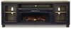 Foyland - 83" TV Stand With Electric Infrared Fireplace Insert - Black / Brown