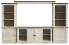 Havalance - 4 Pc. - Entertainment Center - 67" TV Stand - Brown / Beige