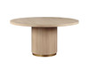 Caspian - 5 Piece Round Dining Table Set With Chairs - Oak