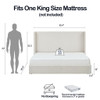 Carmen - King Size Upholstered Wingback Bed - Ivory