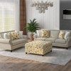 Floral Storage Ottoman With Traditional Design - Gold