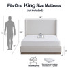 Hosford - Minimalist Upholstered Wingback Bed With Wood Base Platform